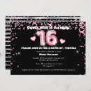 Search for pink black and silver glitter invitations Modern