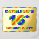 Search for colourful sweet 16 invitations 16 years old