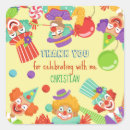 Search for birthday clown stickers Circus
