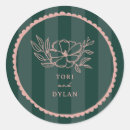 Search for pink floral wedding stickers Botanical