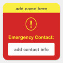 Search for emergency contact stickers Allergy