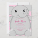 Search for pink elephant birthday invitations Party