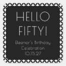 Search for square birthday stickers Black and white