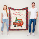 Search for red truck christmas blankets Pine tree