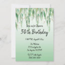 Search for green 50th birthday invitations Glitter