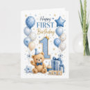 Search for 1st baby boy birthday cards First