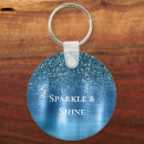Search for blue glitter key rings Aqua