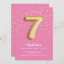 Search for 7th birthday invitations Girly