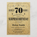 Search for black gold 70th birthday invitations Cheers to 70 years