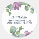 Search for floral round return address labels Eucalyptus