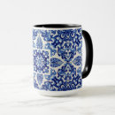 Search for indigo blue mugs Blue and white