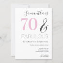 Search for pink 70th birthday invitations Milestone