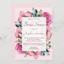 Search for pink rose bridal shower invitations Watercolor flowers