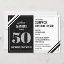Search for silver black white 50th birthday invitations Simple