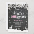 Search for digital 1st birthday invitations Winter onederland