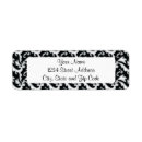 Search for black and white damask return address labels Pattern