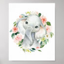 Search for pink elephant nursery art Baby shower