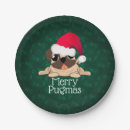 Search for funny christmas plates Pug