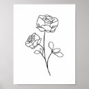 Search for floral line art drawing posters Flower