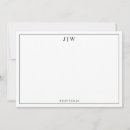 Search for monogram horizontal note cards Black and white