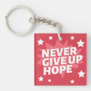 Search for never give up key rings Typography