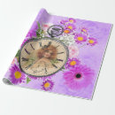 Search for vintage clock wrapping paper Floral