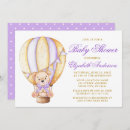 Search for purple hot air balloon baby shower invitations Teddy bear