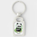 Search for cute pandas rectangular key rings Funny