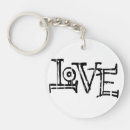 Search for love words key rings Typography