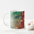Search for gold green red mugs Santa claus