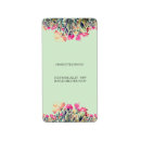 Search for mint and gold return address labels Floral