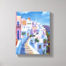 Search for santorini canvas prints Watercolor