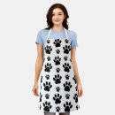 Search for black paw print aprons Black and white