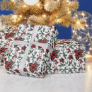 Search for red and white poinsettias wrapping paper Botanical