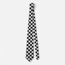 Search for black and white checkered ties Chequered