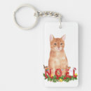Search for orange tabby cat key rings Watercolor