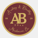 Search for burgundy and gold wedding stickers Simple