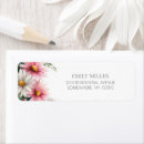 Search for pink daisy return address labels Modern