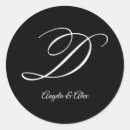 Search for letter d wedding stickers Black