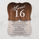 Search for country sweet 16 invitations Wood