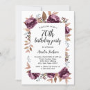 Search for purple 70th birthday invitations Floral