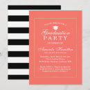 Search for coral graduation invitations Stripes