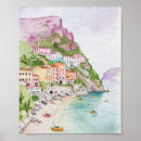 Search for amalfi coast posters Watercolor