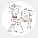 Search for bride and groom cartoon stickers Black and white