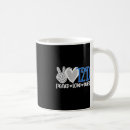 Search for peace love cure mugs Blue