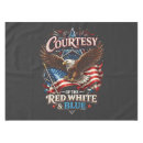 Search for red white and blue tablecloths America
