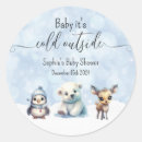 Search for cute penguin stickers Winter baby shower