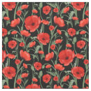 Search for red poppy fabric Botanical
