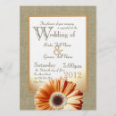 Search for orange gerbera daisy wedding invitations Country