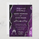 Search for purple and silver wedding invitations Glitter